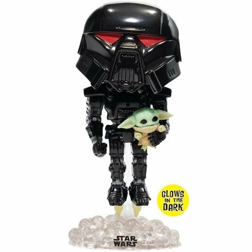 Funko New Arrivals Star Wars: The Mandalorian Dark Trooper With Grogu Glow-in-the-Dark Pop! Vinyl Figure - EE Exclusive 3 Funko New Arrivals Star Wars: The Mandalorian Dark Trooper With Grogu Glow-in-the-Dark Pop! Vinyl Figure - EE Exclusive