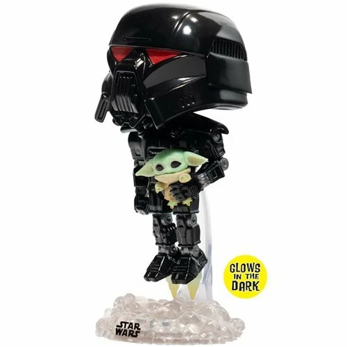 Funko New Arrivals Star Wars: The Mandalorian Dark Trooper With Grogu Glow-in-the-Dark Pop! Vinyl Figure - EE Exclusive 4 Funko New Arrivals Star Wars: The Mandalorian Dark Trooper With Grogu Glow-in-the-Dark Pop! Vinyl Figure - EE Exclusive