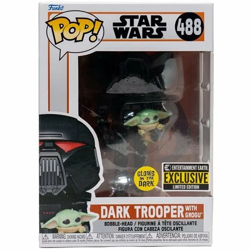 Funko New Arrivals Star Wars: The Mandalorian Dark Trooper With Grogu Glow-in-the-Dark Pop! Vinyl Figure - EE Exclusive 8 Funko New Arrivals Star Wars: The Mandalorian Dark Trooper With Grogu Glow-in-the-Dark Pop! Vinyl Figure - EE Exclusive