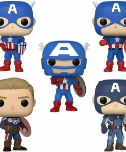New Arrivals Marvel Funko Pop! Year Of The Shield - Captain America Through The Ages 5 Pack Exclusive