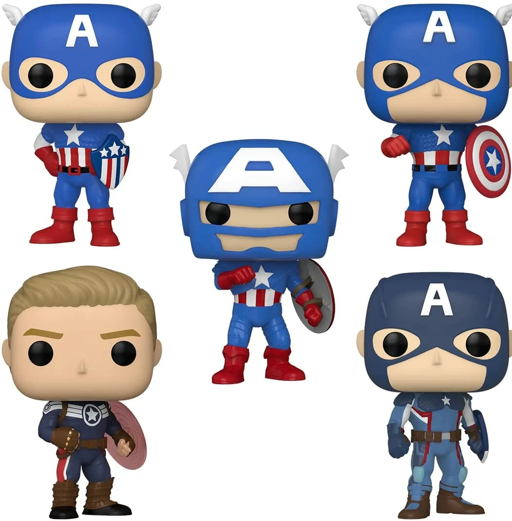 New Arrivals Marvel Funko Pop! Year Of The Shield - Captain America Through The Ages 5 Pack Exclusive 2 New Arrivals Marvel Funko Pop! Year Of The Shield - Captain America Through The Ages 5 Pack Exclusive