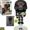 Funko New Arrivals Star Wars: The Mandalorian Dark Trooper With Grogu Glow-in-the-Dark Pop! Vinyl Figure - EE Exclusive